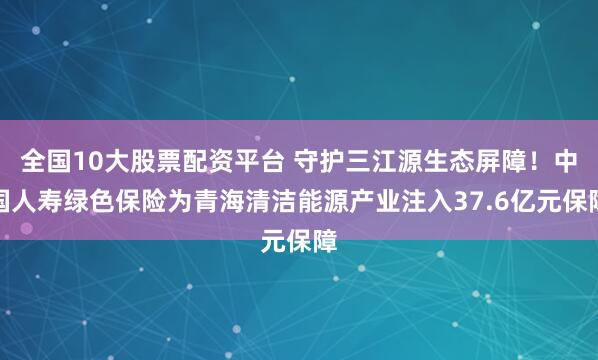全国10大股票配资平台 守护三江源生态屏障！中国人寿绿色保险为青海清洁能源产业注入37.6亿元保障