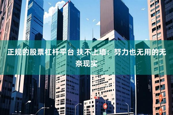 正规的股票杠杆平台 扶不上墙：努力也无用的无奈现实
