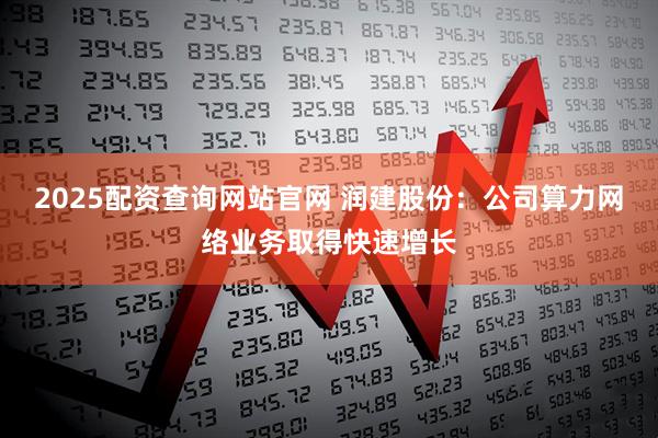 2025配资查询网站官网 润建股份：公司算力网络业务取得快速增长